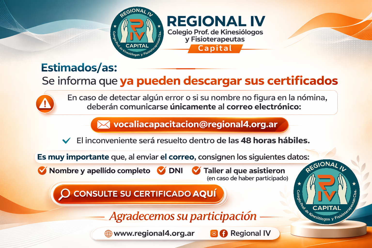 Descarga de certificados