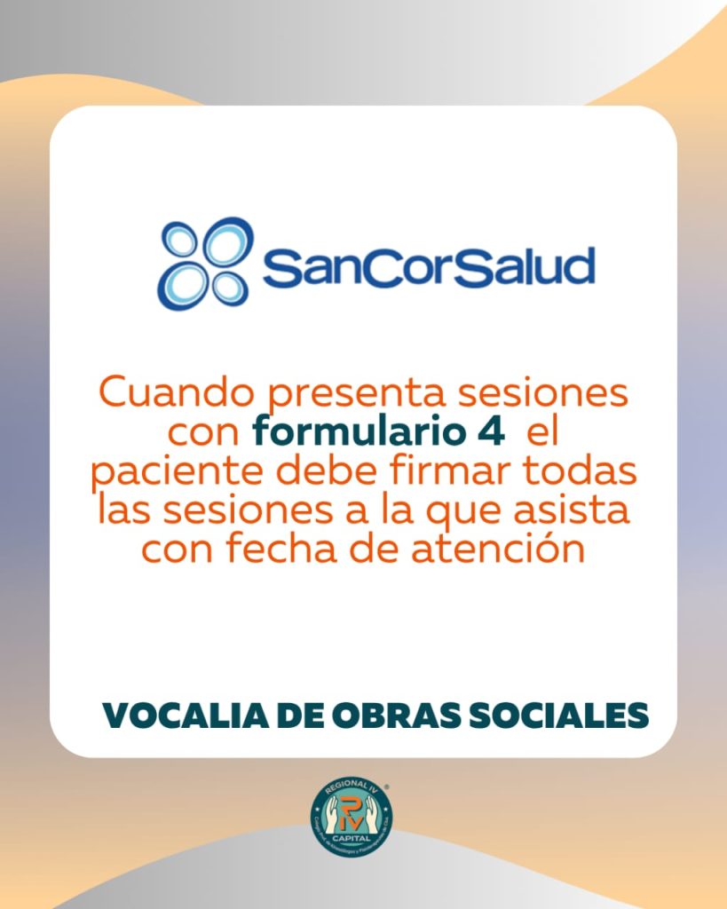 SanCor Salud — Formulario 4 y firmas
