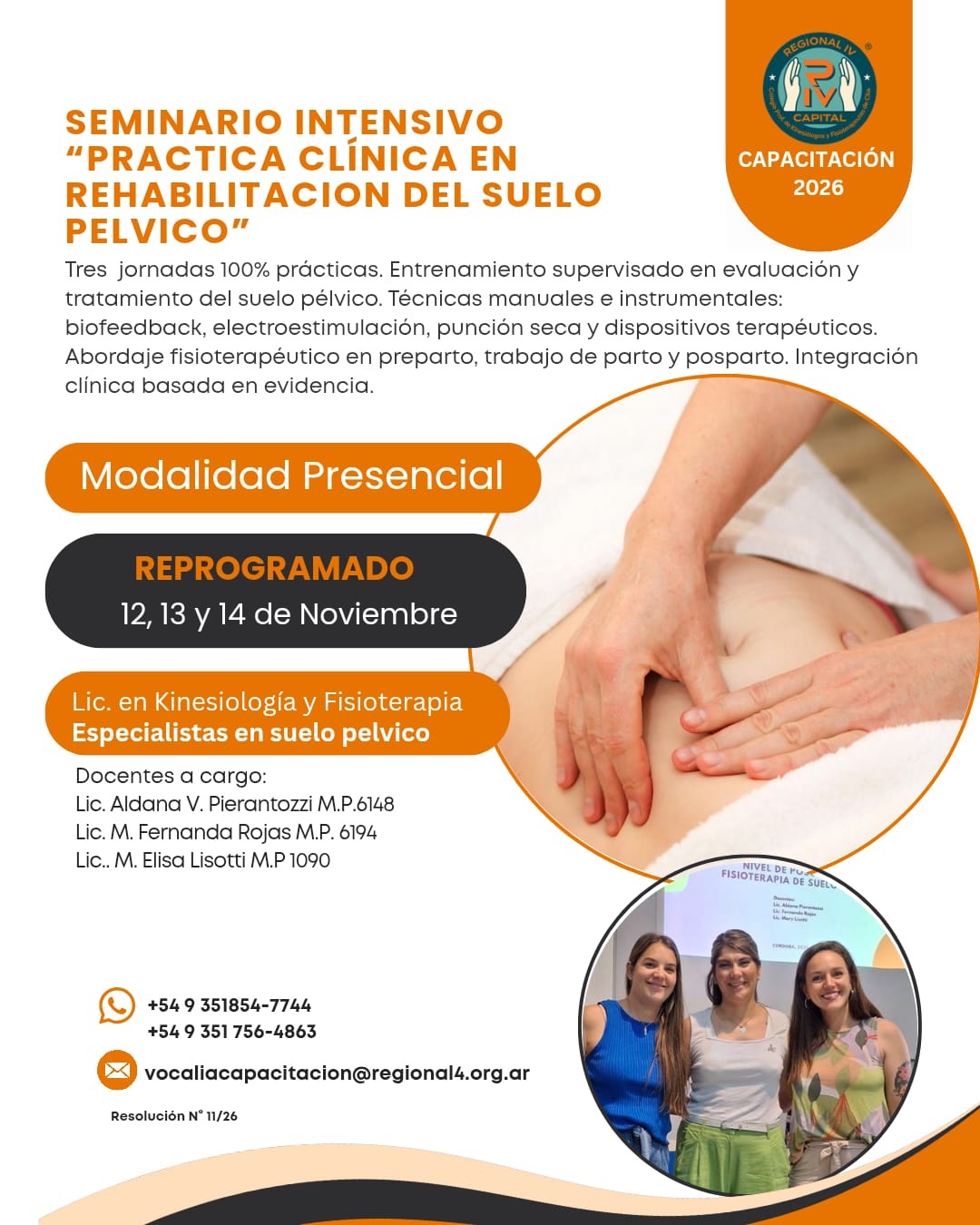 SEMINARIO INTENSIVO "PRACTICA CLINICA EN REHABILITACION DEL SUELO PELVICO"